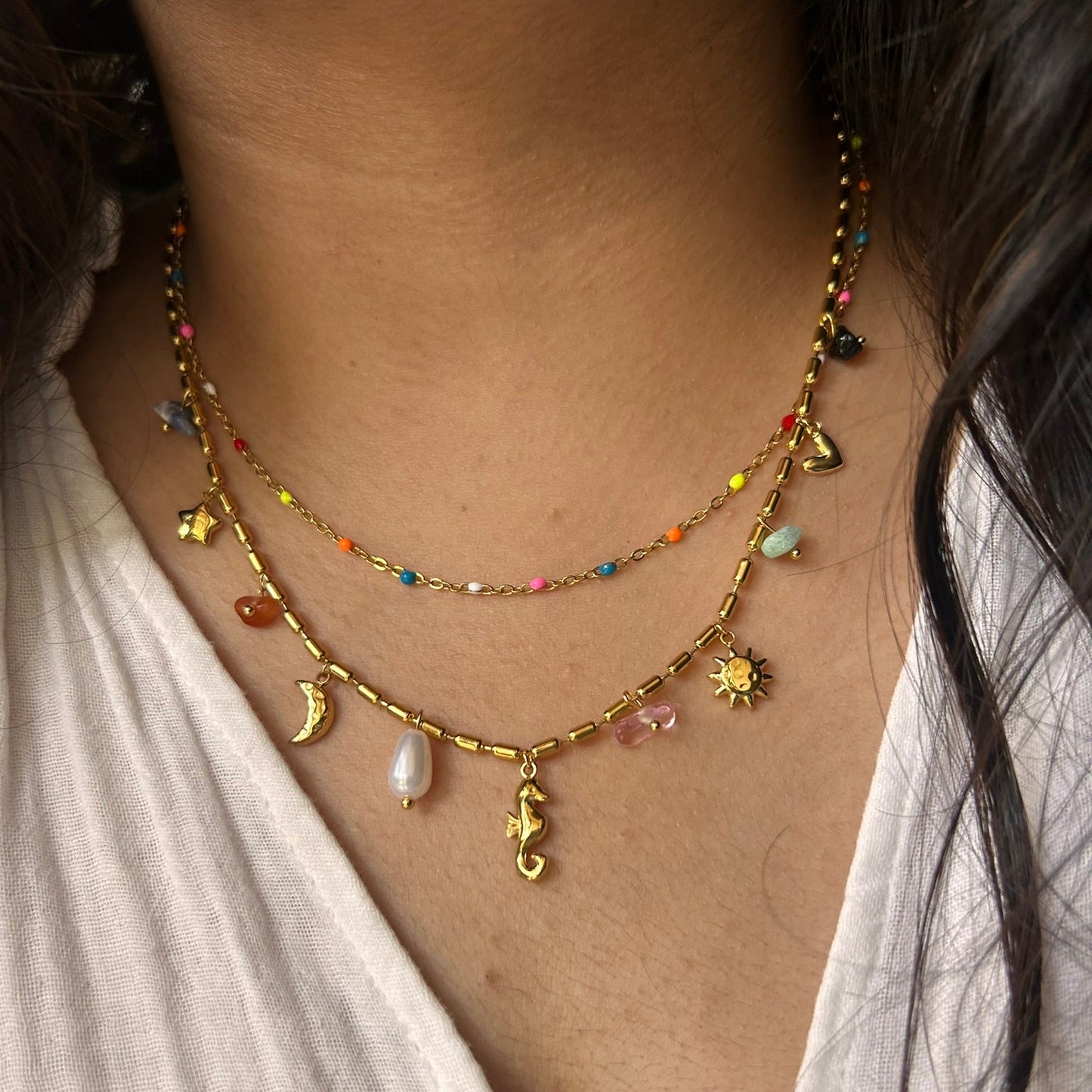 Colourplay Multi-Charm Layer Necklace