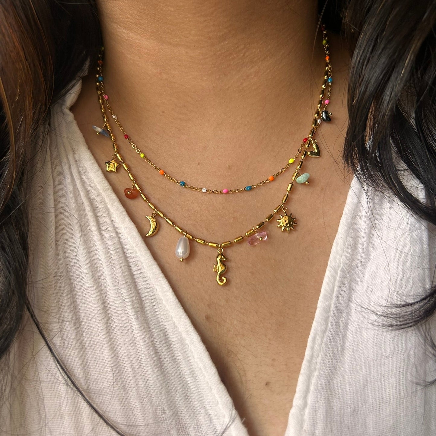 Colourplay Multi-Charm Layer Necklace