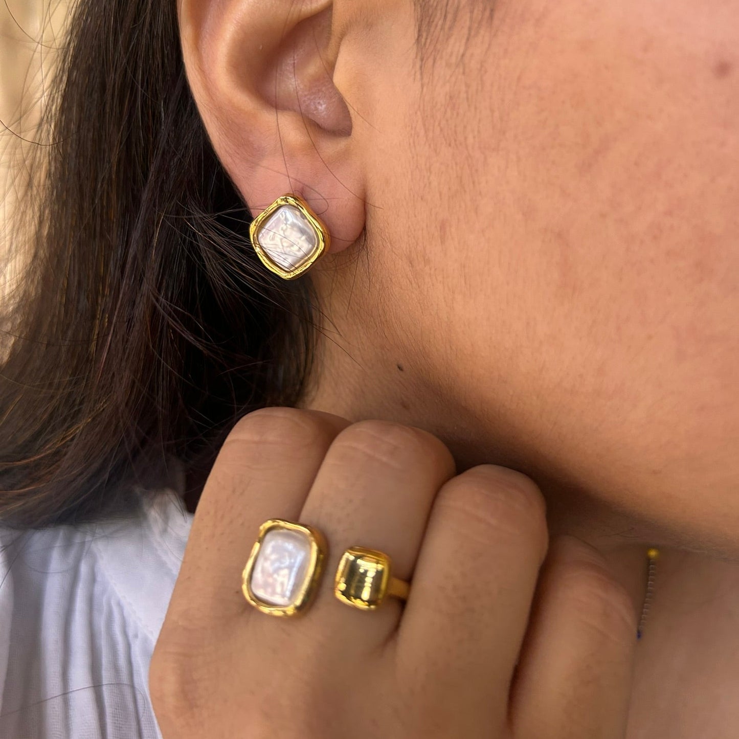 Celine Earring & Adjustable Ring Set