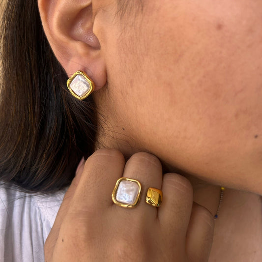 Celine Earring & Adjustable Ring Set