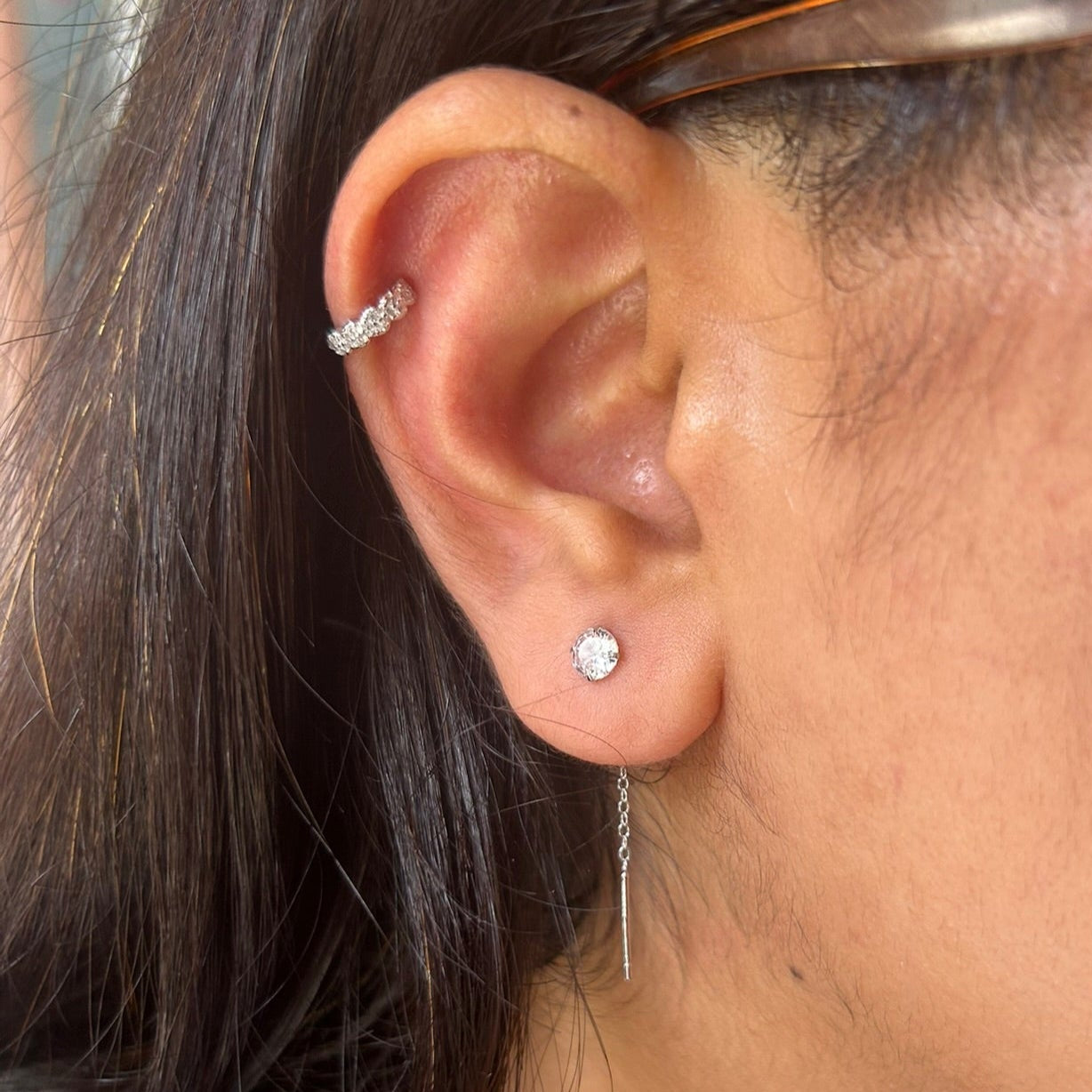 Circle Thread Earring | 999 Silver
