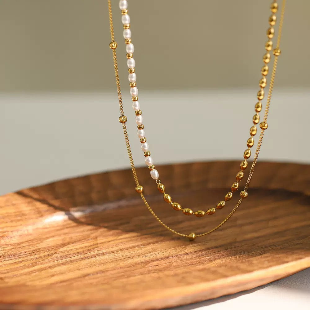 Golden Pearl Necklace