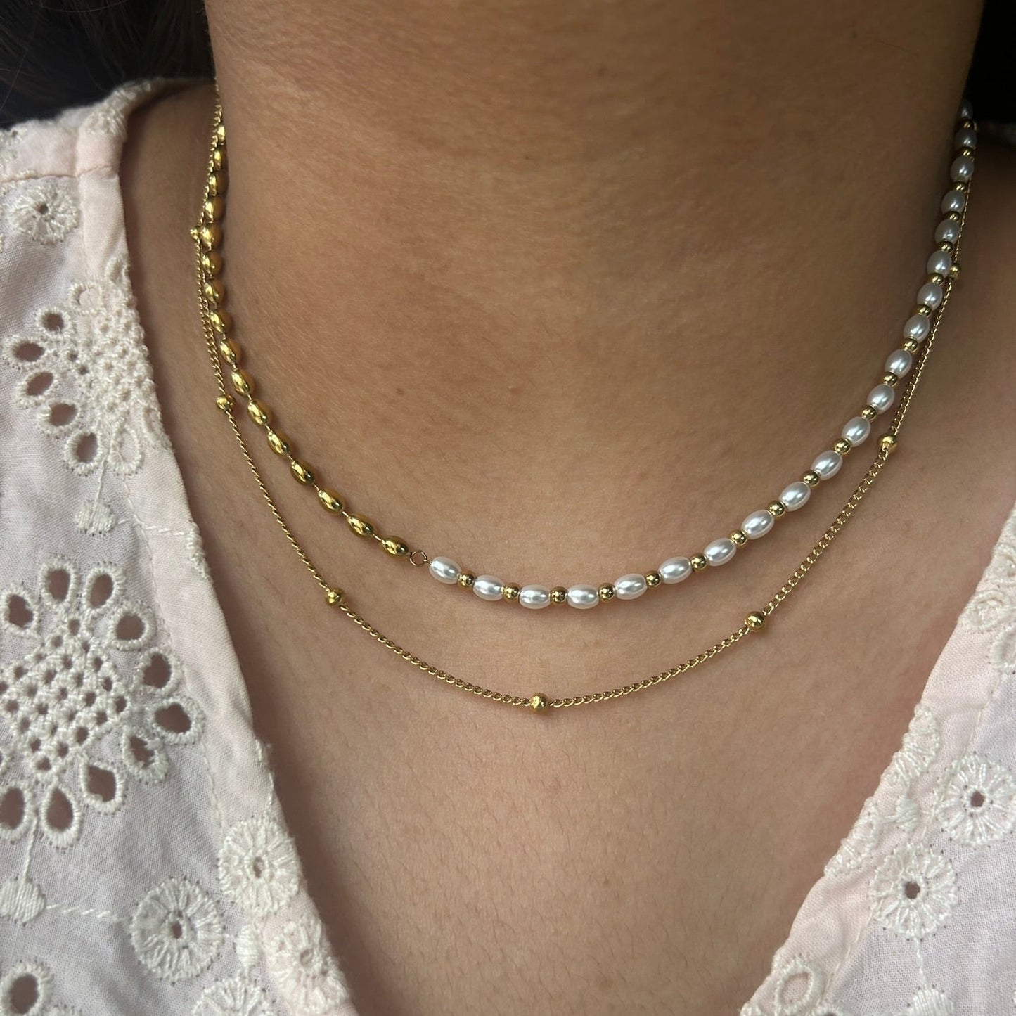 Golden Pearl Necklace