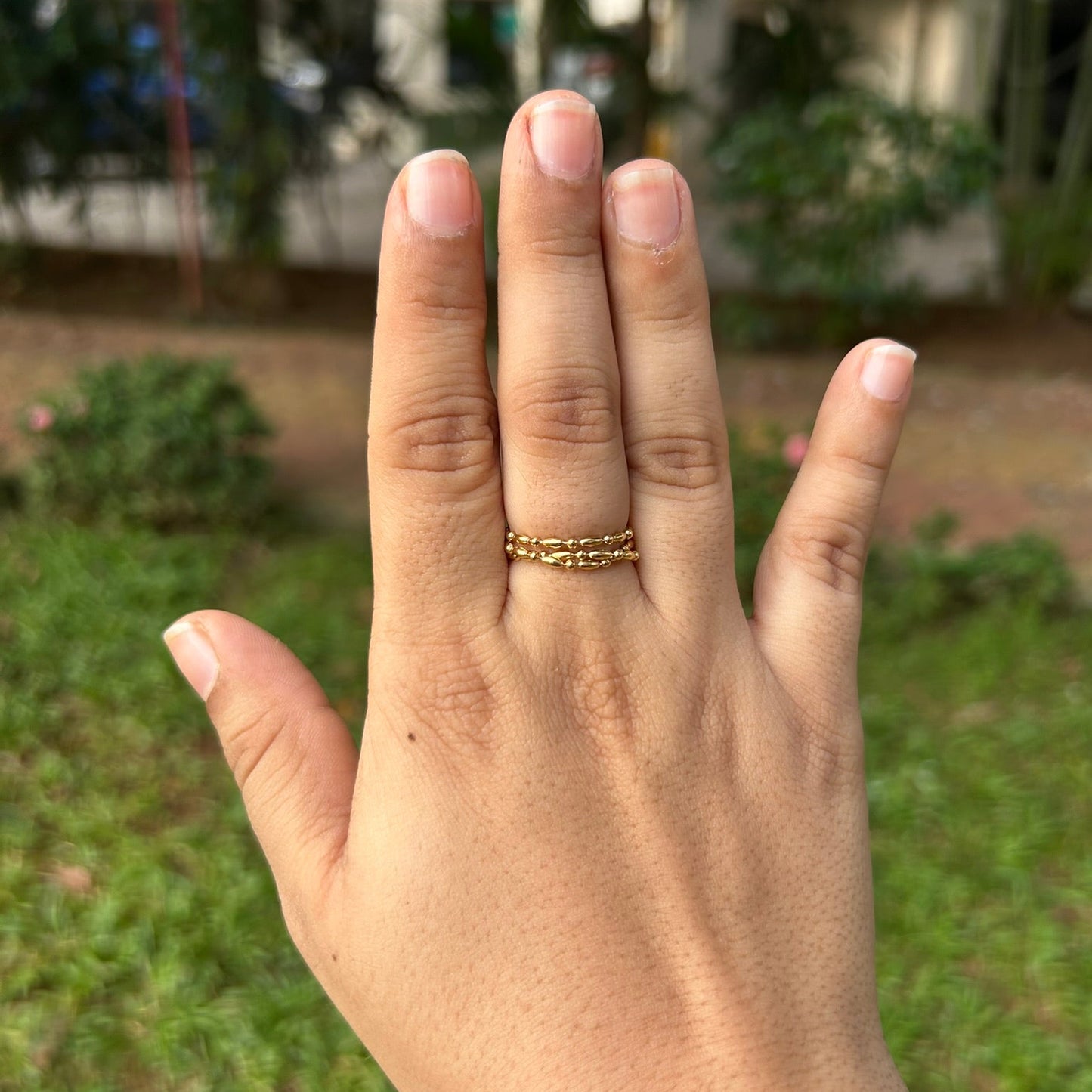 Golden Grain Chain Ring