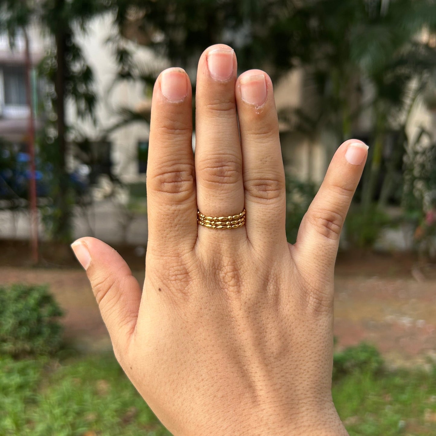 Golden Grain Chain Ring