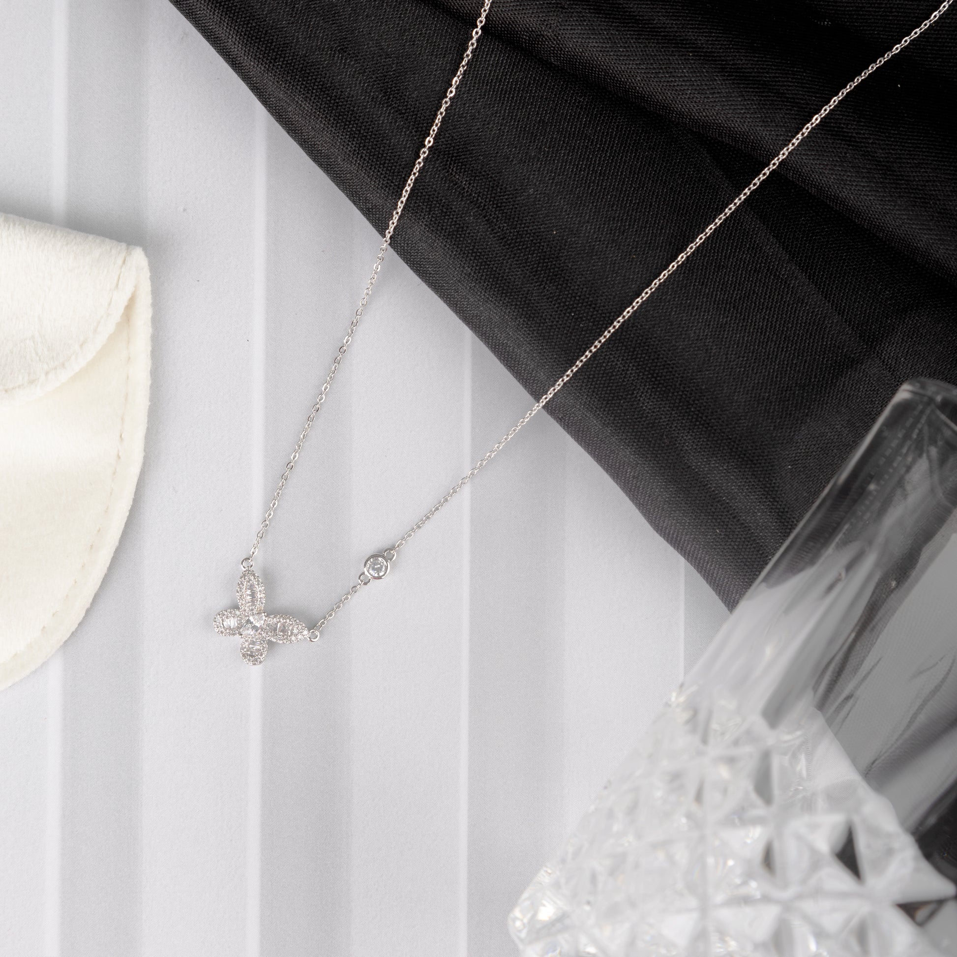 butterfly necklace silver