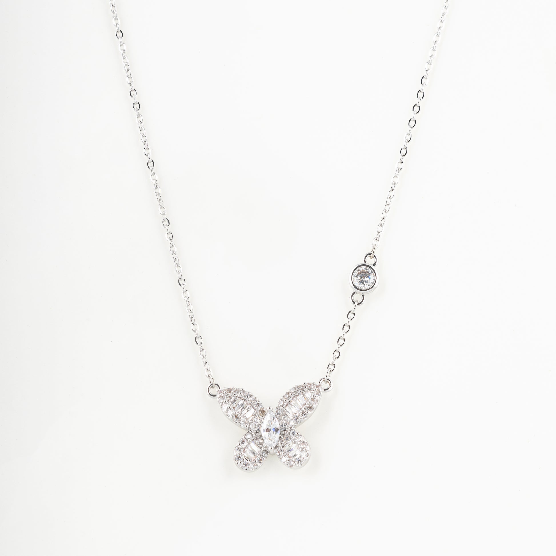 butterfly necklace silver - delphin jewels