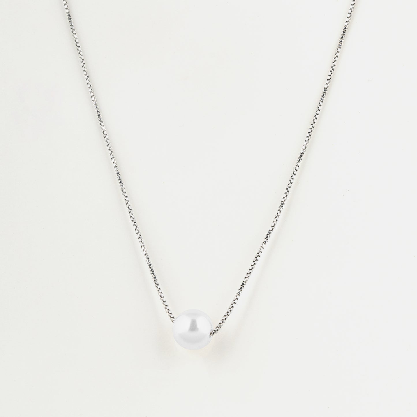 silver chain with pearl pendant - delphin jewels