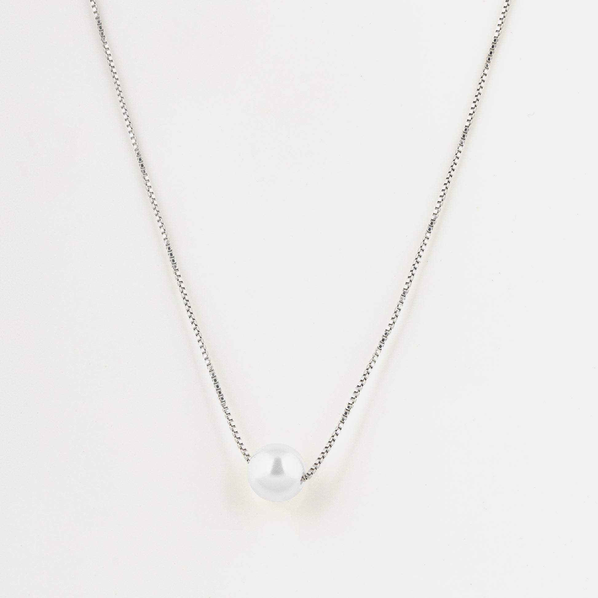 silver chain with pearl pendant - delphin jewels