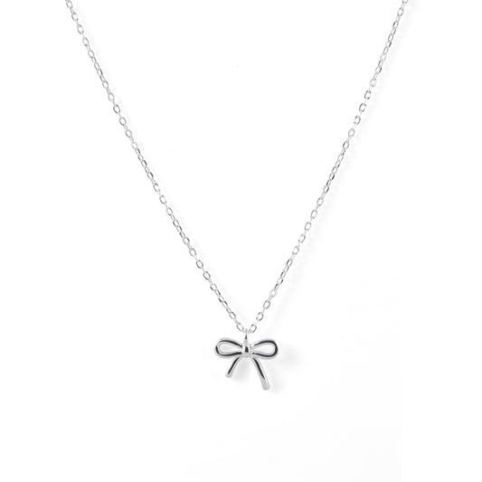 Bow Necklace 925 Sterling Silver
