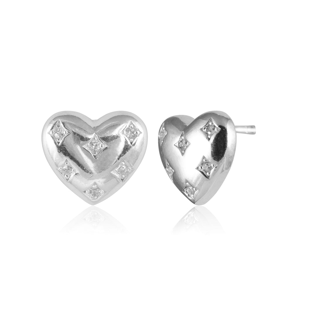 Dotted Heart Earring | 925 Sterling Silver
