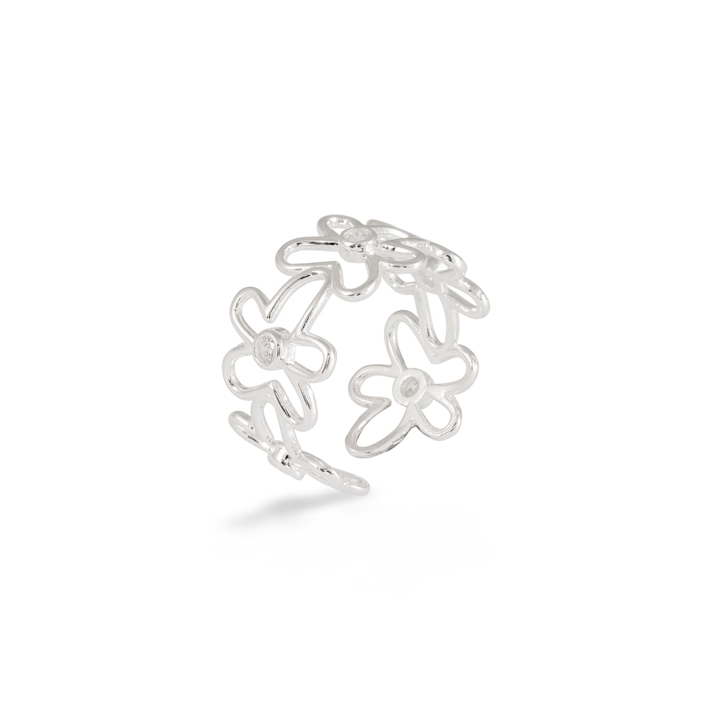 Petal'd Adjustable Ring | 925 Sterling Silver