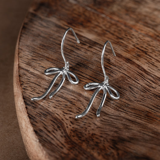 Bow Charm Earrings | 925 Sterling Silver