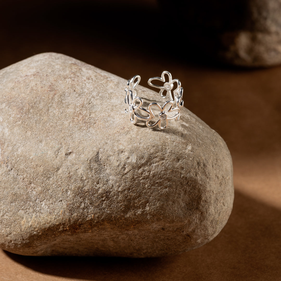 Petal'd Adjustable Ring | 925 Sterling Silver