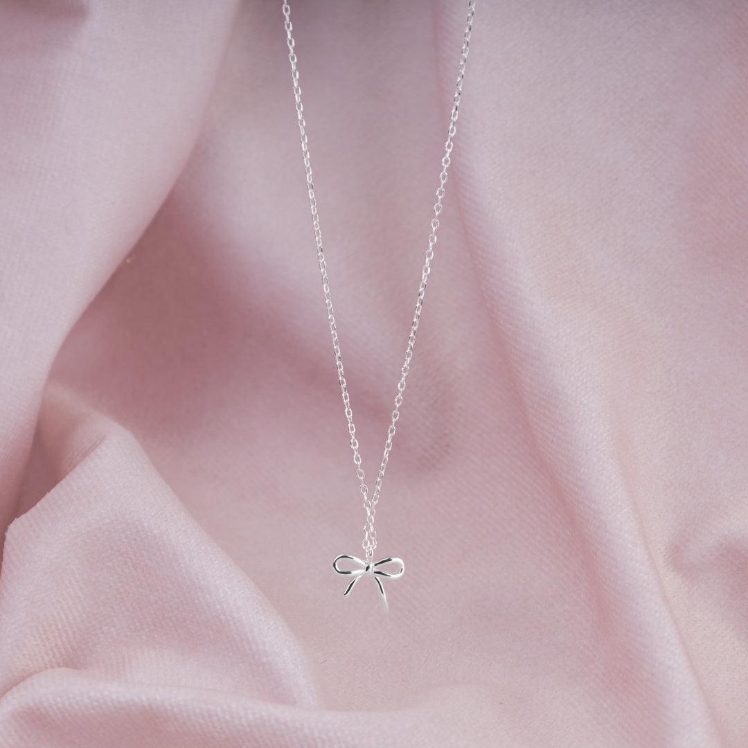Bow Necklace 925 Sterling Silver