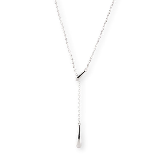 925 sterling silver teardrop minimalist lariat necklace