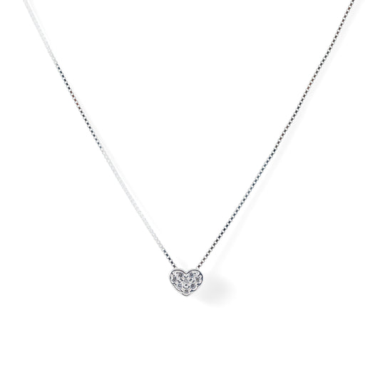 925 sterling silver zircon heart pendant necklace