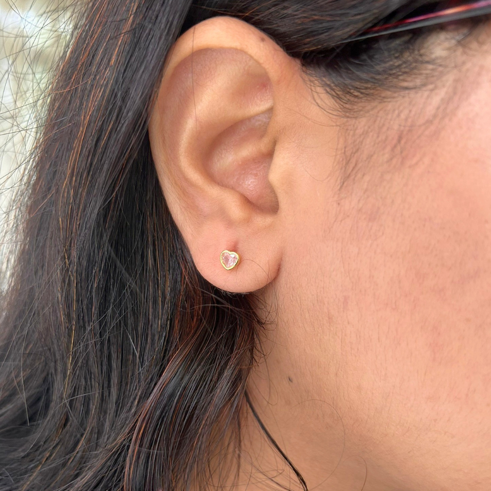 Pink Stud Earrings | 925 Silver